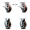 Service Caster 6 Inch Kingpinless Poly on Polyolefin Caster Brake and Swivel Lock 2 Rigid, 2PK SCC-KP30S620-PPUR-SLB-BSL-2-R-2 - alternate 1